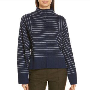 NEW - Nordstrom Collection 100% Cashmere "Side Slit Cashmere Pullover", Navy, L